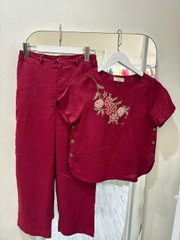 SONO - Bộ dài linen thêu hoa thiên lý