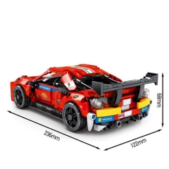 Mô Hình Siêu Xe Ferrari 448 SY Block 8412 [826 Chi Tiết] Kéo Thả_Lắp Ráp Lego