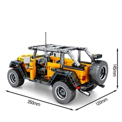Mô Hình Xe Jeep Wrangler SY Block 8203 [601 Chi Tiết] Kéo Thả_Lắp Ráp Lego