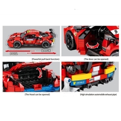 Mô Hình Siêu Xe Ferrari 448 SY Block 8412 [826 Chi Tiết] Kéo Thả_Lắp Ráp Lego