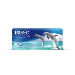 Giấy vệ sinh Paseo Dolphin cá heo cao cấp 4 lớp, không kích ứng da tay - Combo 10 cuộn (1 xách)