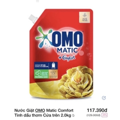 Nước giặt OMO CF 2kg tinh dầu thơm