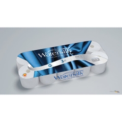 Giấy Vệ Sinh Watersilk 3 lớp mềm mại, 100% từ bột giấy - Combo 10 cuộn (1 xách)