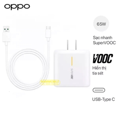 Cóc Sạc Siêu Nhanh 65W Oppo Find X2 Pro - Reno Ace Và Các Dòng OPPO Đời Cao Super VOOC Chính Hãng