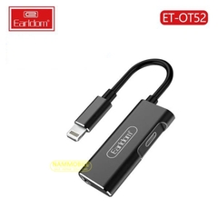 Jack Chuyển 2in1 Lightning Earldom OT52 (1 Cổng Lightning + 1 Cổng 3.5mm) Chính Hãng