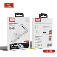 Cóc Tẩu Sạc Nhanh Xe Hơi 20W PD Type C + QC3.0 Earldom ES-CC2 Bảo Hành 12 Tháng Chính Hãng