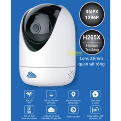 Camera Wifi 3Mpx 2K VITACAM C1290C Ultra HD góc siêu rộng, quan sát ban đêm, xoay 360 độ, đàm thoại hai chiều, human tracking