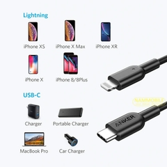 Cáp Sạc Iphone Ipad PD 20W Lightning Anker PowerLine II A8632 Chính Hãng