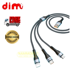 Cáp Sạc Siêu Nhanh 100W 3 Đầu Lightning - Type C - Micro Dimi M70