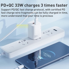 Cóc Sạc Nhanh PD 20W QC 33W USB Type C + USB A Zin Chính Hãng Wekome