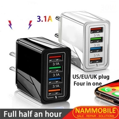 Cóc Sạc Nhanh 4 Cổng 3.1A Chính Hãng