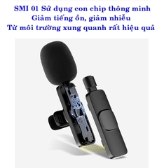 Micro Không Dây Cài Áo Quay Vlog Livestream iOS Android Lightning + Type C Cho Điện Thoại Máy Tính Bảng Neepho N8 Plus Chính Hãng