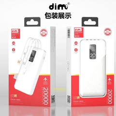 Pin sạc dự phòng 20.000mAh DIMI kèm 4 dây sạc Lightning- Type C- Micro USB chính hãng