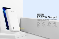 Pin Sạc Dự Phòng Remax 20.000 mAh SẠC NHANH 20W PD QC RPP-288 3 cổng Input Output Tyep C max 3A Chính Hãng