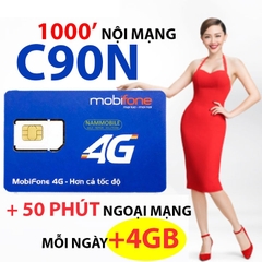 Sim 4g Mobifone 4Gb/ngày 120Gb/tháng + 50 phút ngoại mạng + 1000 phút nội mạng + tháng đầu miễn phí