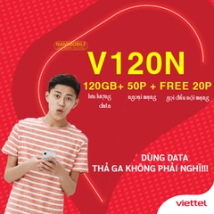 Sim 4G Viettel 4GB/ngày (120Gb/tháng) + 50 Phút gọi ngoại mạng + Gọi nội mạng miễn phí + Tháng Đầu Miễn Phí