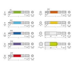 Bộ mũi vít đầu lục giác ACHX9-65L Anex Nhật Bản