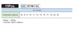 Bộ cờ lê vòng miệng 8-24mm 1011M-1-CL ASAHI Nhật Bản 11 chi tiết