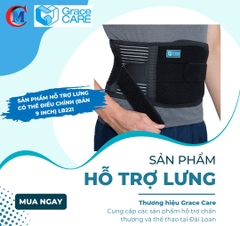 Đai bảo vệ lưng cột sống, thoát vị đĩa đệm Grace Care LB221 (bản cao ~23cm), có sợi than tre cao cấp
