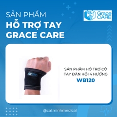 Đai bảo vệ cổ tay Grace Care WB120, có sợi than tre thoáng khí, đai cổ tay đàn hồi 4 hướng