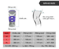 Băng bảo vệ đầu gối, bó gối thể thao silicon GF513K