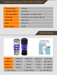 Băng bảo vệ đầu gối, bó gối thể thao có đệm silicon Aolikes AL-7721
