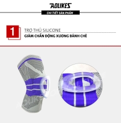 Băng bảo vệ đầu gối, bó gối thể thao có đệm silicon Aolikes AL-7721