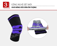 Băng bảo vệ đầu gối, bó gối thể thao có đệm silicon Aolikes AL-7721