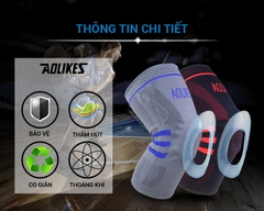 Băng gối có miếng đệm bảo vệ và thanh trợ lực đầu gối Aolikes AL-611