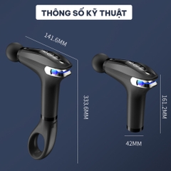 Máy massage cầm tay GOODFIT GF01MG có tay cầm trợ lực có thể tháo rời