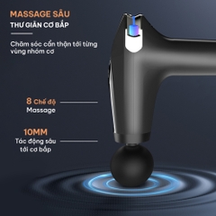 Máy massage cầm tay GOODFIT GF01MG có tay cầm trợ lực có thể tháo rời