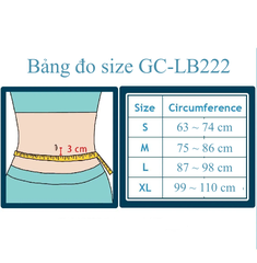 Đai bảo vệ lưng, cột sống, Grace Care LB222 (bản cao ~15cm) thành phần có sợi than tre thoáng khí