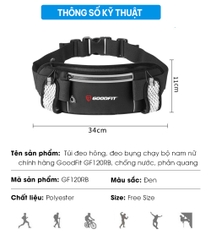 Túi đeo hông chạy bộ chống nước, có ngăn đựng 2 bình nước GF120RB