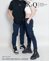 Quần Jogger Kaki Co Giãn Unisex Màu Xanh Than | KQSTYLING Basic Line