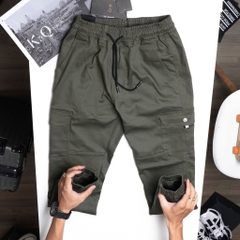 Quần Cargo Túi Hộp Jogger Kaki Co Giãn Unisex Màu Rêu | KQSTYLING JTD01