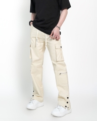 Quần Cargo Kaki Nam Túi Hộp Co Giãn Ống Đứng Màu Kem | KQSTYLING V6