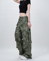Quần Cargo Nữ Kaki Túi Hộp Ống Rộng Phong cách Y2k màu Camo | KQSTYLING WIDE834