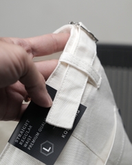 Quần Kaki Nữ Lưng Cao Ống Rộng Có Sidetab  Màu Trắng | KQSTYLING WIDE