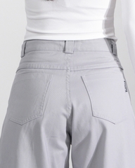 Quần Kaki Nữ Lưng Cao Ống Rộng Form Đứng Màu Xám Nhạt | KQSTYLING High-Waist Wide-Leg