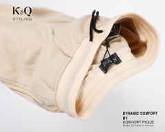 Quần Short Pique Cao cấp KQS - Kem Vàng
