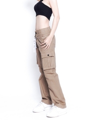 Quần Cargo Nữ Ống Suông Túi Hộp KQSTYLING Form Rộng Màu Be C1