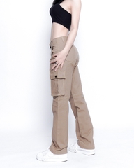 Quần Cargo Nữ Ống Suông Túi Hộp KQSTYLING Form Rộng Màu Be C1