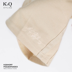 Quần Short Pique Cao cấp KQS - Kem Vàng