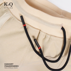 Quần Short Pique Cao cấp KQS - Kem Vàng