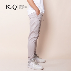 Quần Kaki Ống Suông Co Giãn Unisex Màu Xám Tro | KQSTYLING Basic Line