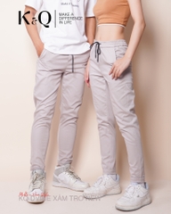Quần Kaki Ống Suông Co Giãn Unisex Màu Xám Tro | KQSTYLING Basic Line