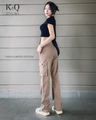 Quần Cargo Nữ Ống Suông Túi Hộp KQSTYLING Form Rộng Màu Be C1