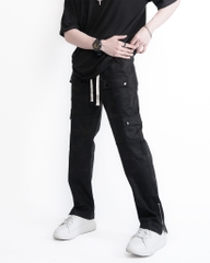 Quần Cargo Nam Kaki Túi Hộp Co Giãn Ống Đứng Màu Rằn Đen | KQSTYLING ZIP