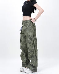 Quần Cargo Nữ Kaki Túi Hộp Ống Rộng Phong cách Y2k màu Camo | KQSTYLING WIDE834