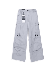 Quần Cargo Nam Kaki Túi Hộp Ống Rộng 100% Cotton Mềm Màu Xám Môn | KQSTYLING WIDE